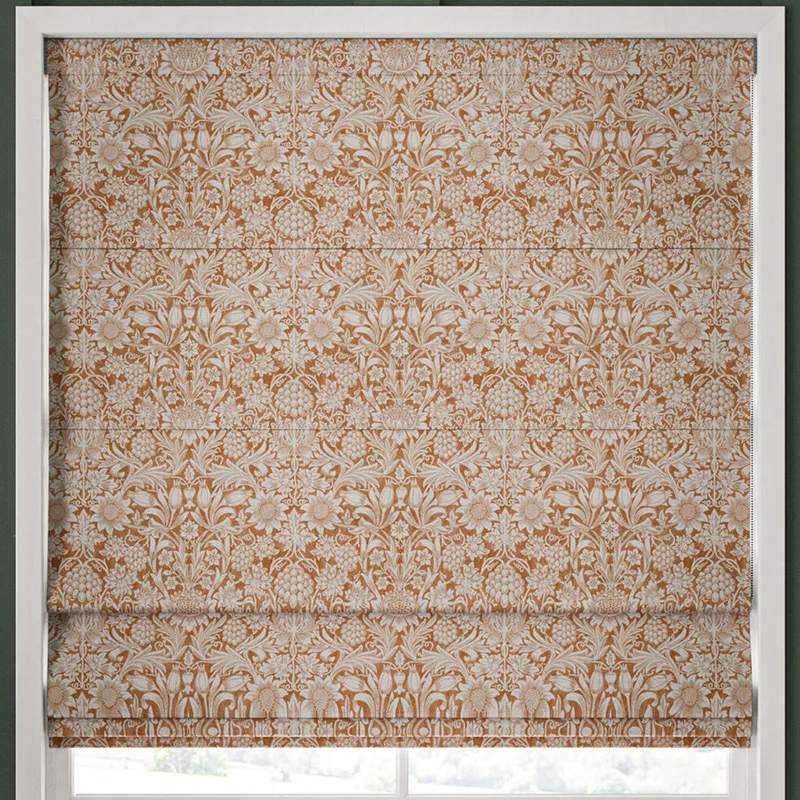 William Morris Sunflower Made To Measure Roman Blind Madder