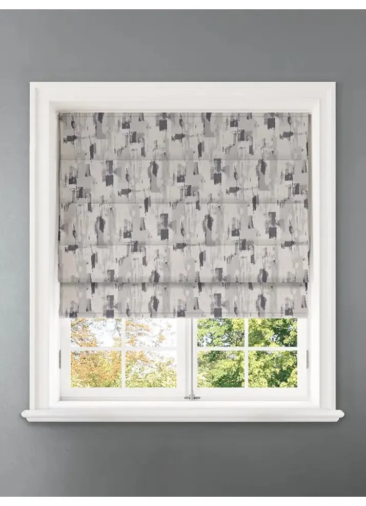 Westchester Graphite Abstract Pattern Roman Blind