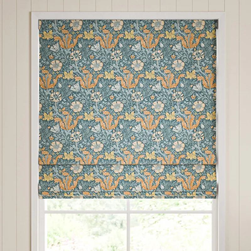 William Morris Compton Velvet Made To Measure Roman Blind Bluebird