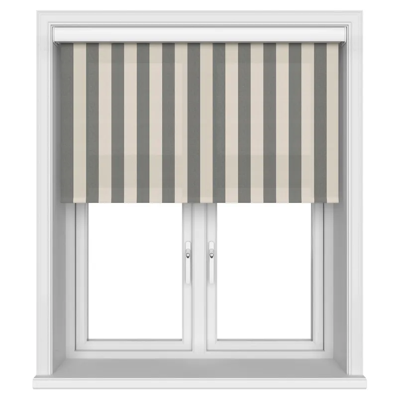 Brighton Stripe Charcoal Cassette Motorised Blinds Uk