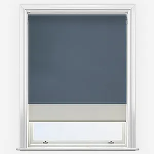Optima Blackout Midnight Blue & Natural Double Roller Blind