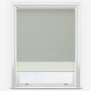Supreme Blackout Mist Grey & Cream Double Roller Blind