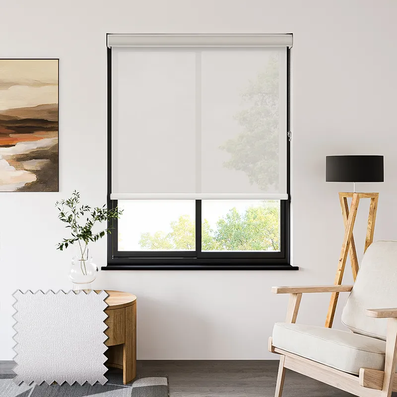 Seclusion Frost White Privacy Roller Blinds