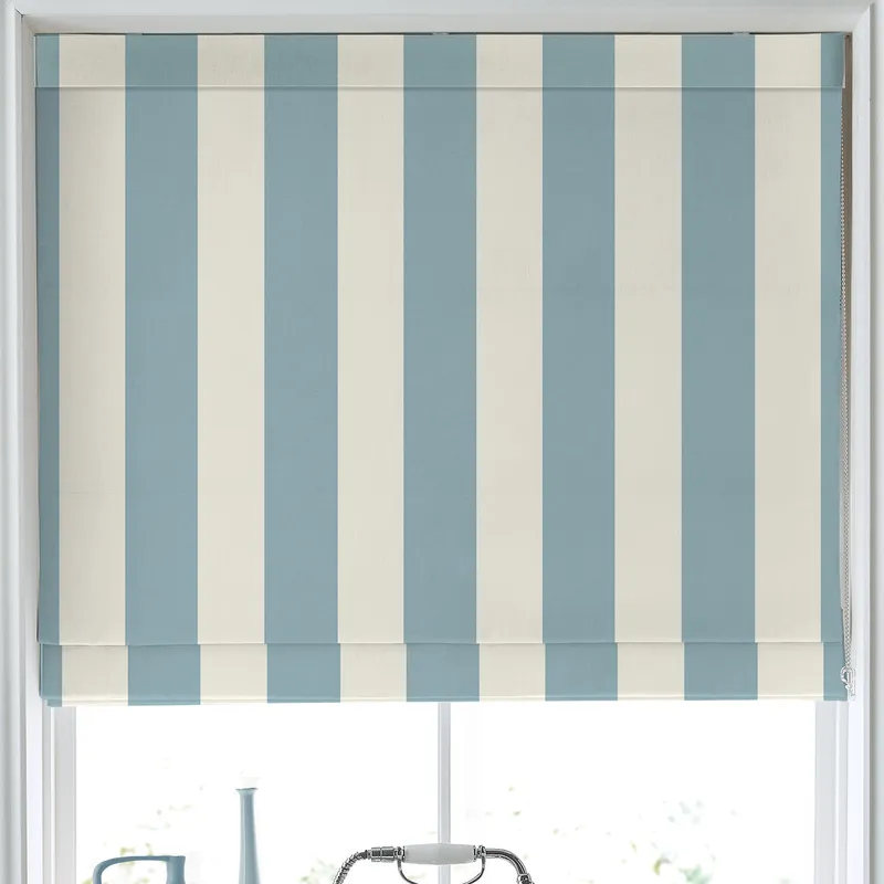 Laura Ashley Lille Stripe Made To Measure Roman Blind Seaspray