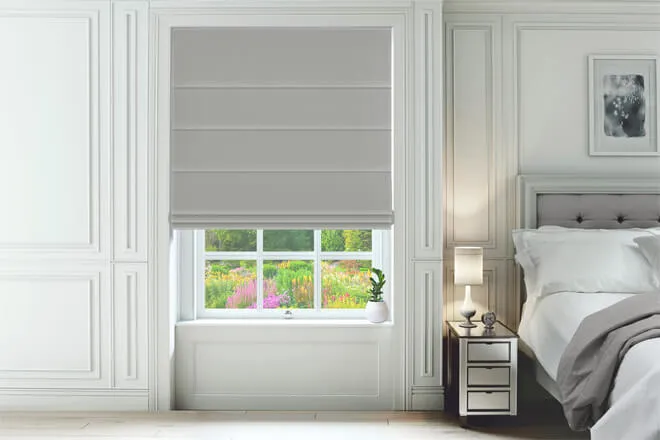 Saluzzo Light Grey - Faux Suede Roman Blind