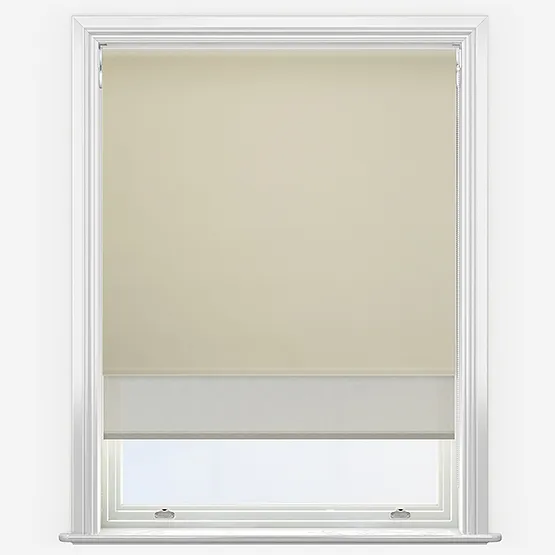 Double Roller Fusion Blackout Warm Stone & Natural Double Roller Blind