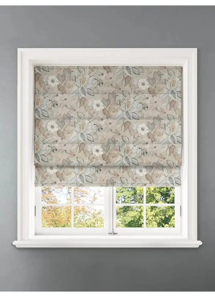 Tropical Garden Autumn Floral Pattern Roman Blind