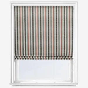 Emily Bond Cornish Stripe Blue Multi Roman Blind