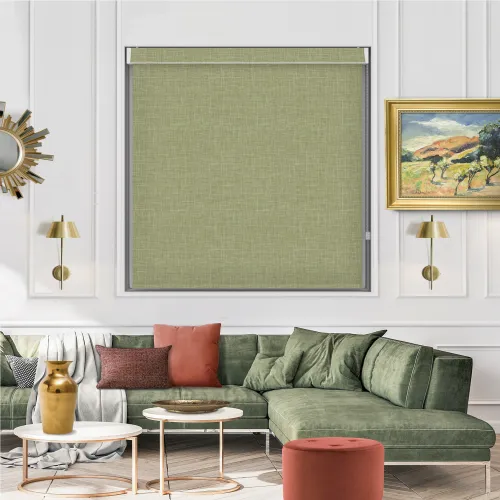 Lyra Green Roller Blind - Stylish Pelmet Window Shade