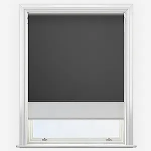 Carnival Blackout Anthracite & Grey Double Roller Blind