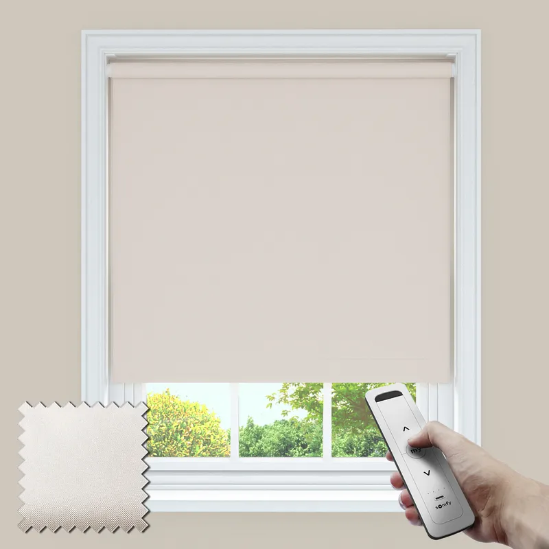 Slumber Blackout White Somfy Powered Roller Blinds