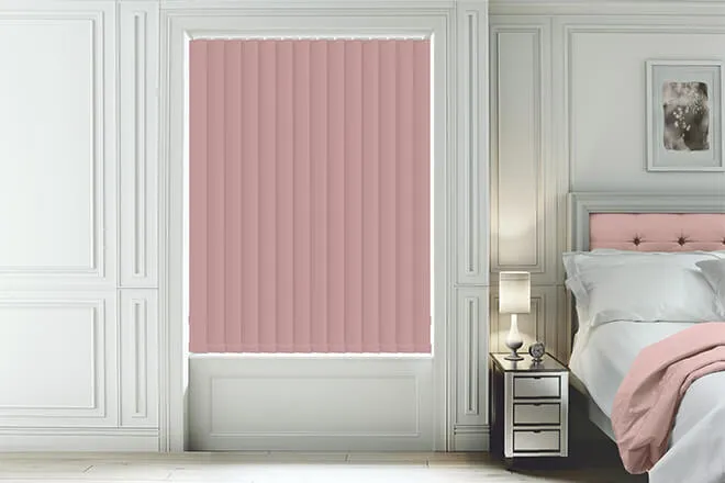 Hannah Dusk Pink - Moisture Resistant Blackout Vertical Blind