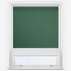 Optima Blackout Hunter Green & White Double Roller Blind