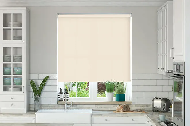 Nevada Warm Ivory - Moisture Resistant Roller Blind