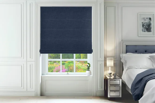 Como Blue - Woven Roman Blind