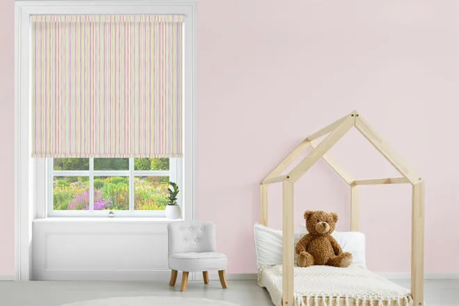 Stripe Pink - Children's Blackout Roller Blind