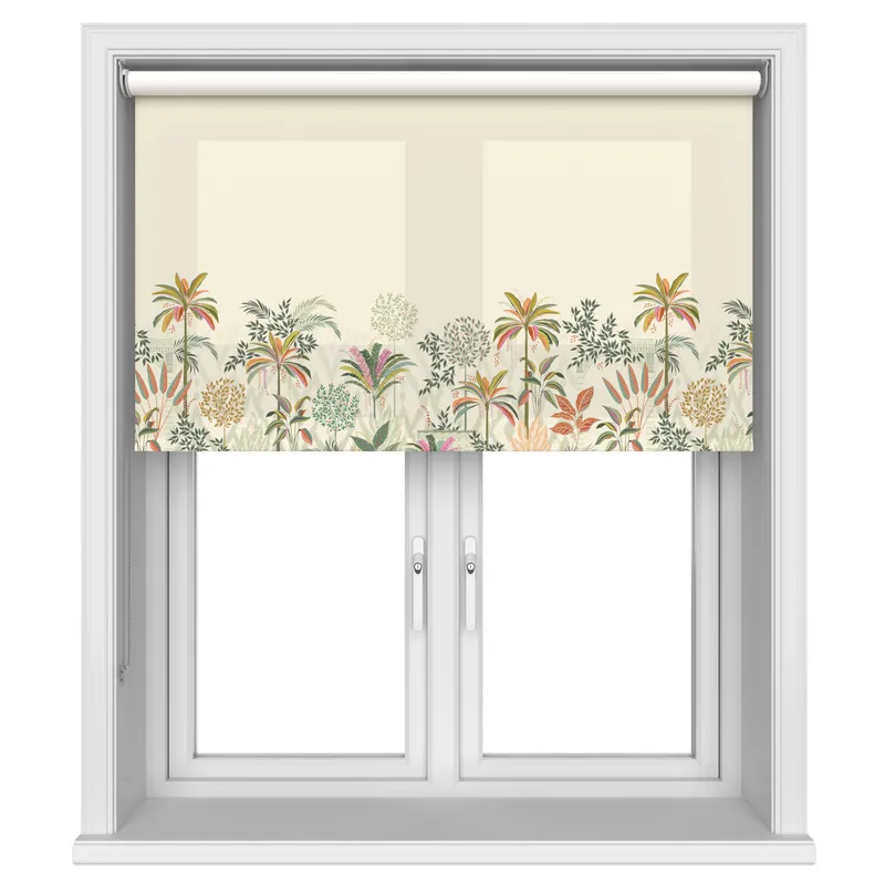 Sara Miller Palm Garden Border Light Stone Blinds Uk