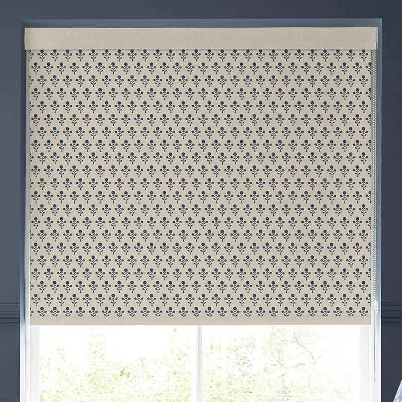 Emily Bond Hawthorn Blackout Made To Measure Roller Blind Indigo