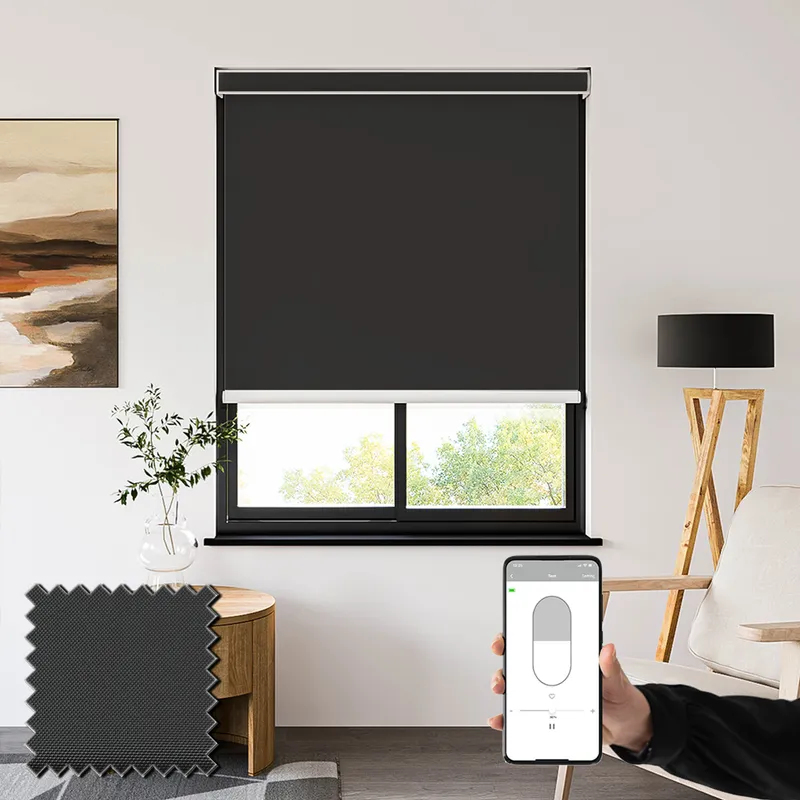 Pvc Blackout Anthracite Wipe Clean Battery Poweredelectric Roller Blinds