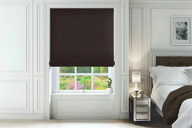 Monti Chocolate Brown - Luxury Chenille Roman Blind