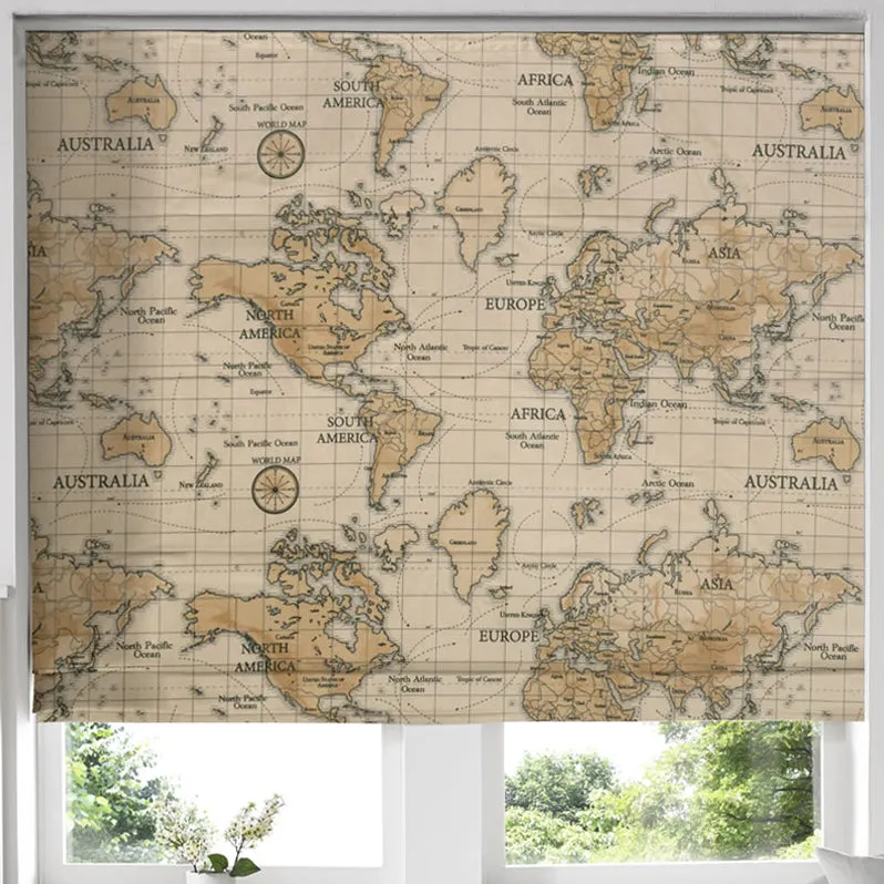 Maps Made To Measure Roman Blind Multi