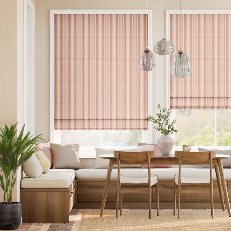 Cadence Stripe Fuji Red Roman Blind