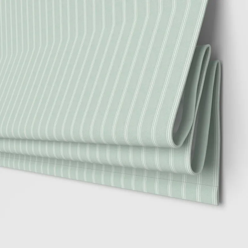 Laura Ashley Striped Green Motorised Roman Blind | Blindsbypost