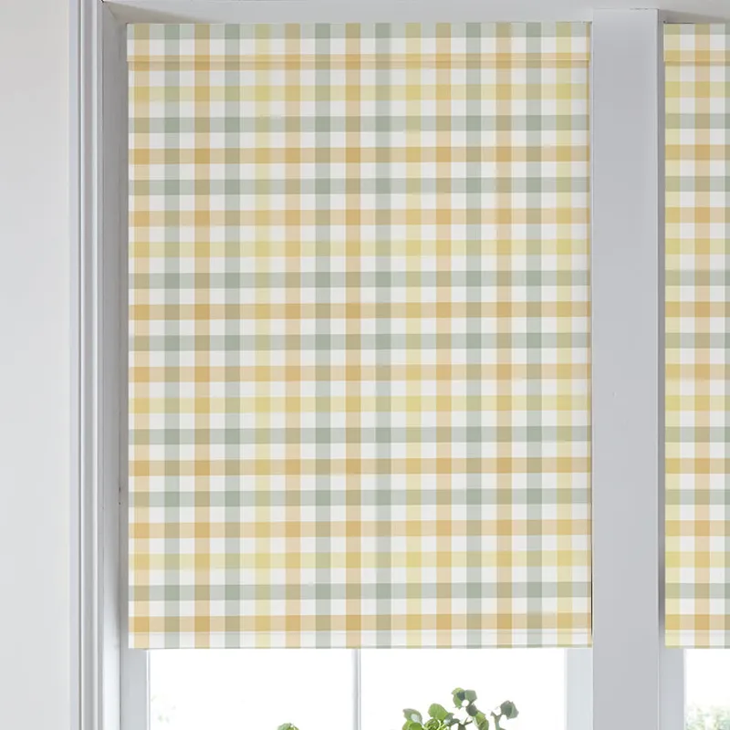 Laura Ashley Cove Check Made To Measure Blackout Roller Blind Ochre