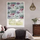 Fiore Soft Blue Magenta Roman Blind