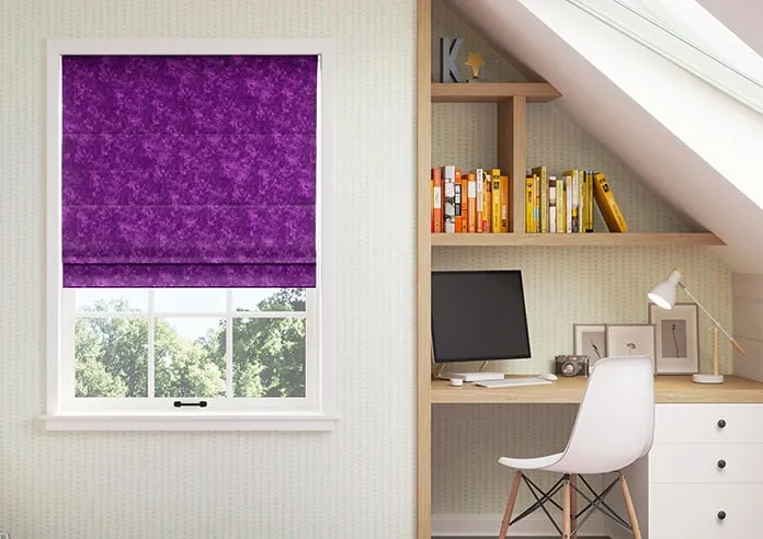 Caen Chenille Purple - Roman Blind