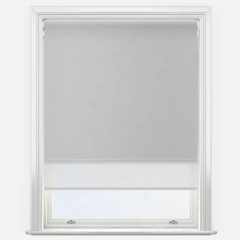 Double Roller Plaza Steel White Double Roller Blind
