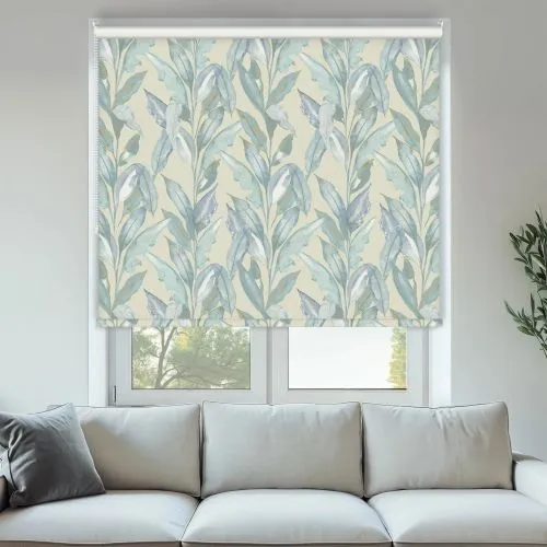 Eden Palm Blue Roller Blinds - Shop Now