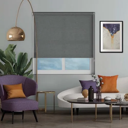 Weave Charcoal Roller Blind