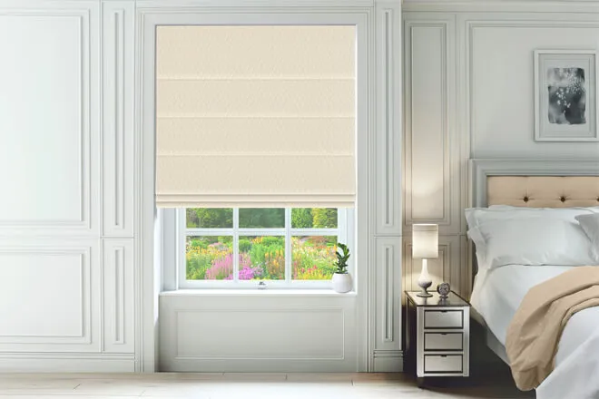 Twain Champagne - Patterned Roman Blind