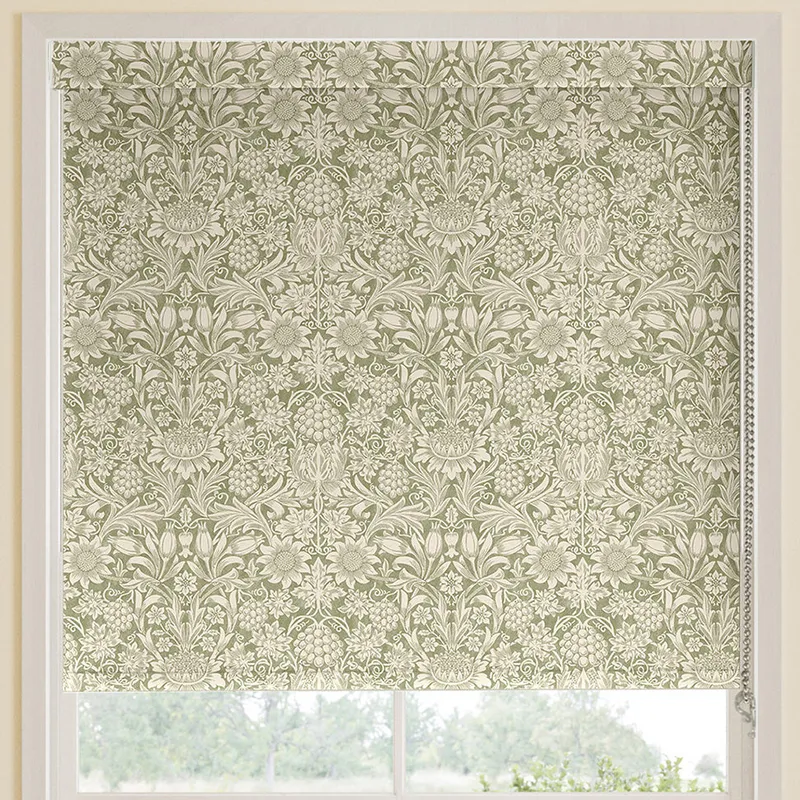 William Morris Sunflower Translucent Made To Measure Roller Blind Artichoke