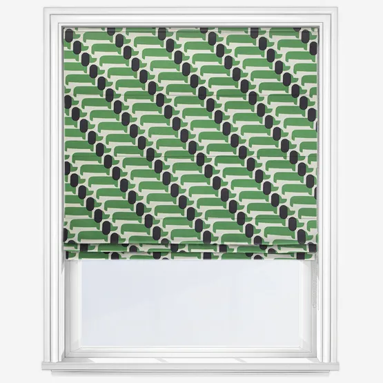 Orla Kiely Dog Show Green Roman Blind