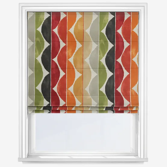 Scion Yoki Terracotta Moss And Amber Roman Blind