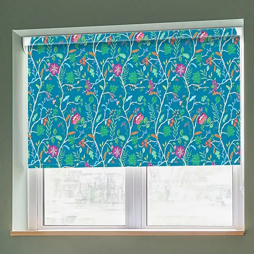 Tree Of Life Teal (Blackout) Grip Fit Roller Blinds
