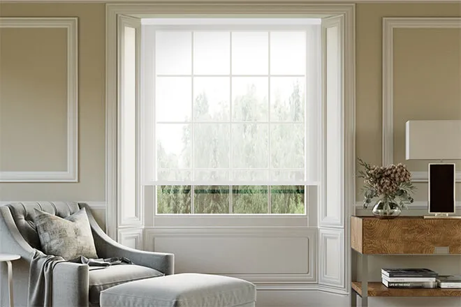 Summer White - Sheer Voile Roller Blind