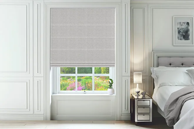 Monroe Grey - Geometric Patterned Roman Blind
