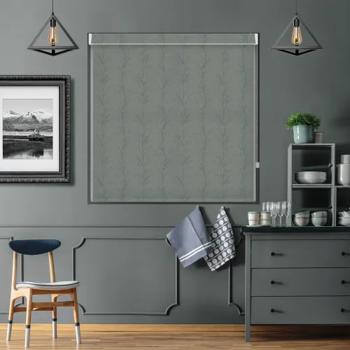 Venezia Charcoal No-drill Roller Blind Easy Install