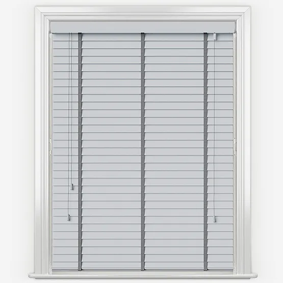 Statement Dove Grey With Grey Tapes Wooden Venetian Blinds