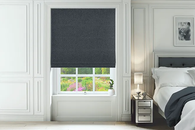 Ennis Slate - Woven Roman Blind