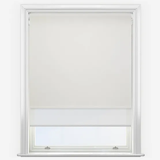Double Roller Carnival Blackout Ecru & White Double Roller Blind