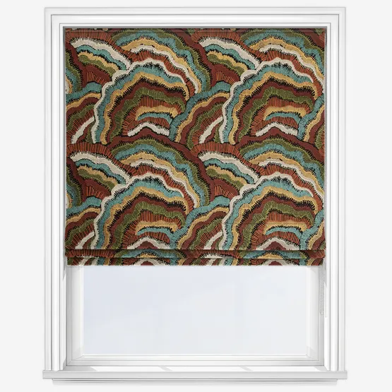 Casamance Annella Topaze Acajou Fonce Roman Blind
