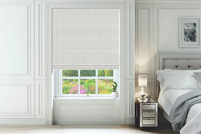 Sophie Allport Stamford Stripe Grey - Designer Roman Blind