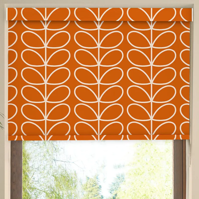 Orla Kiely Jumbo Linear Stem Translucent Made To Measure Roller Blind Persimmon