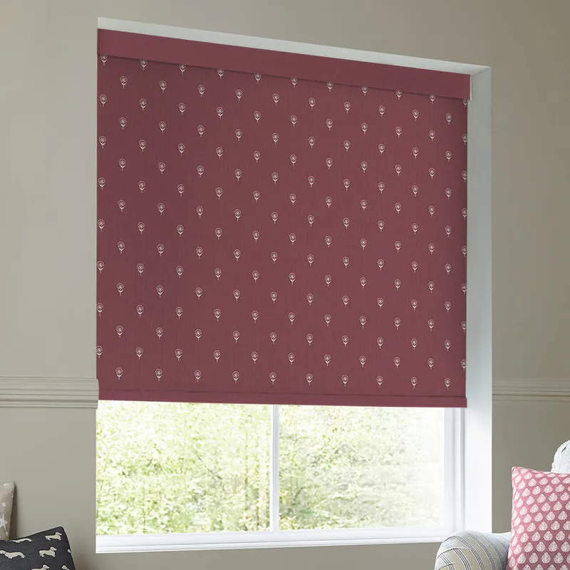 Emily Bond Wild Thyme Translucent Made To Measure Roller Blind Burgundy