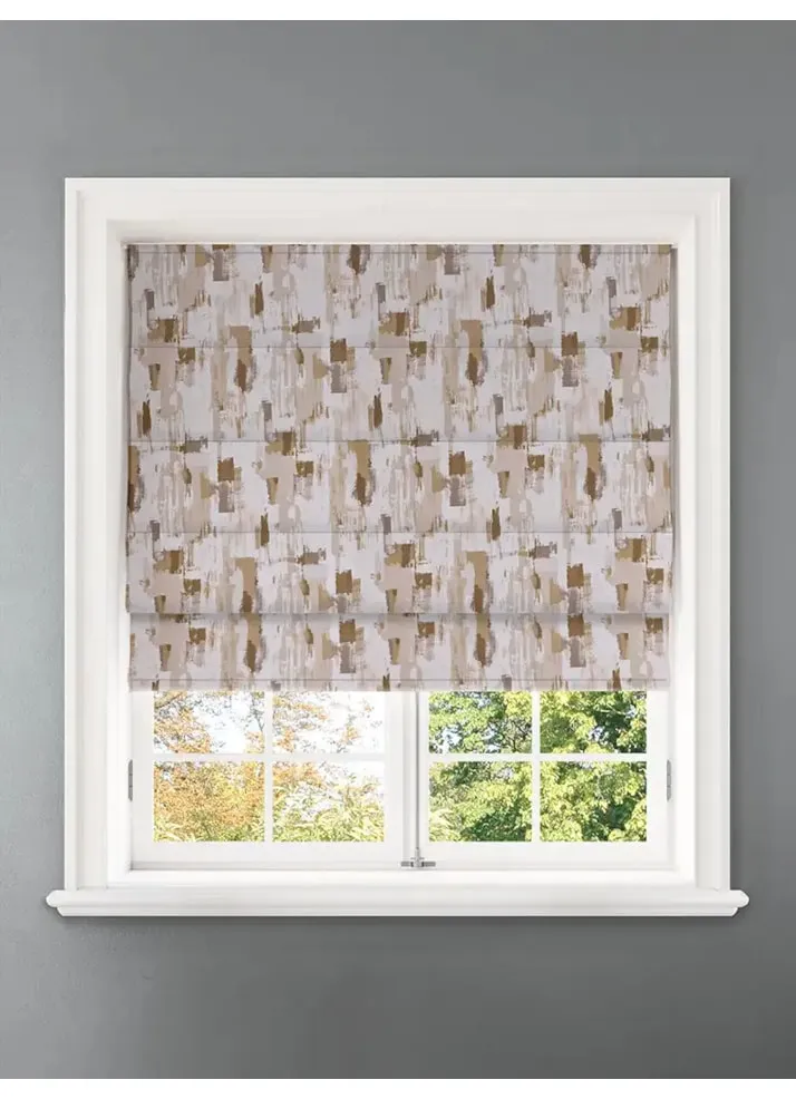 Westchester Ochre Abstract Pattern Roman Blind