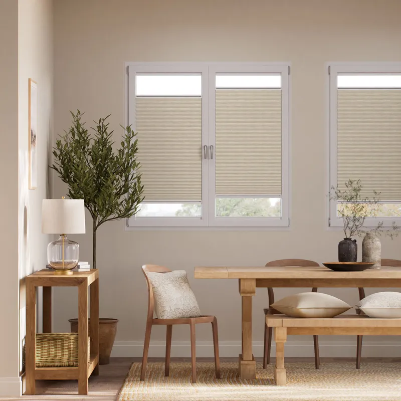 Stick On Duoshade Grain Parchment Thermal Blind
